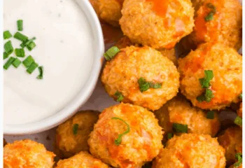 Buffalo Meatballs with Ranch Dip Sauce,Ranch Cauliflower and White Rice