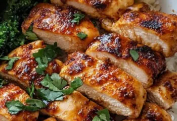 Spicy Maple Chicken and Coconut Rice Bowl with Broccoli