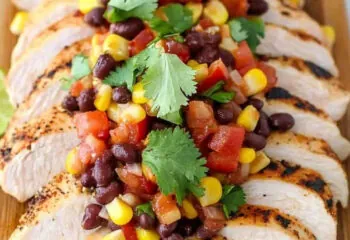 Southwest Chicken Burrito Bowl with Cilantro Lime Rice and Cowboy Caviar