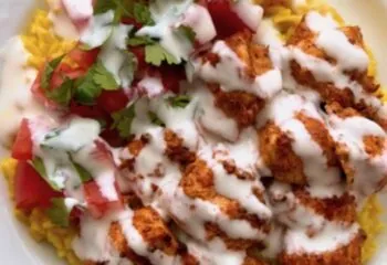 Halal Cart-Style Chicken and Yellow Rice with Cauliflower