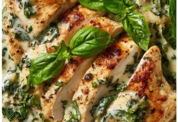 Creamy Basil Chicken Parm with Zucchini and White Rice